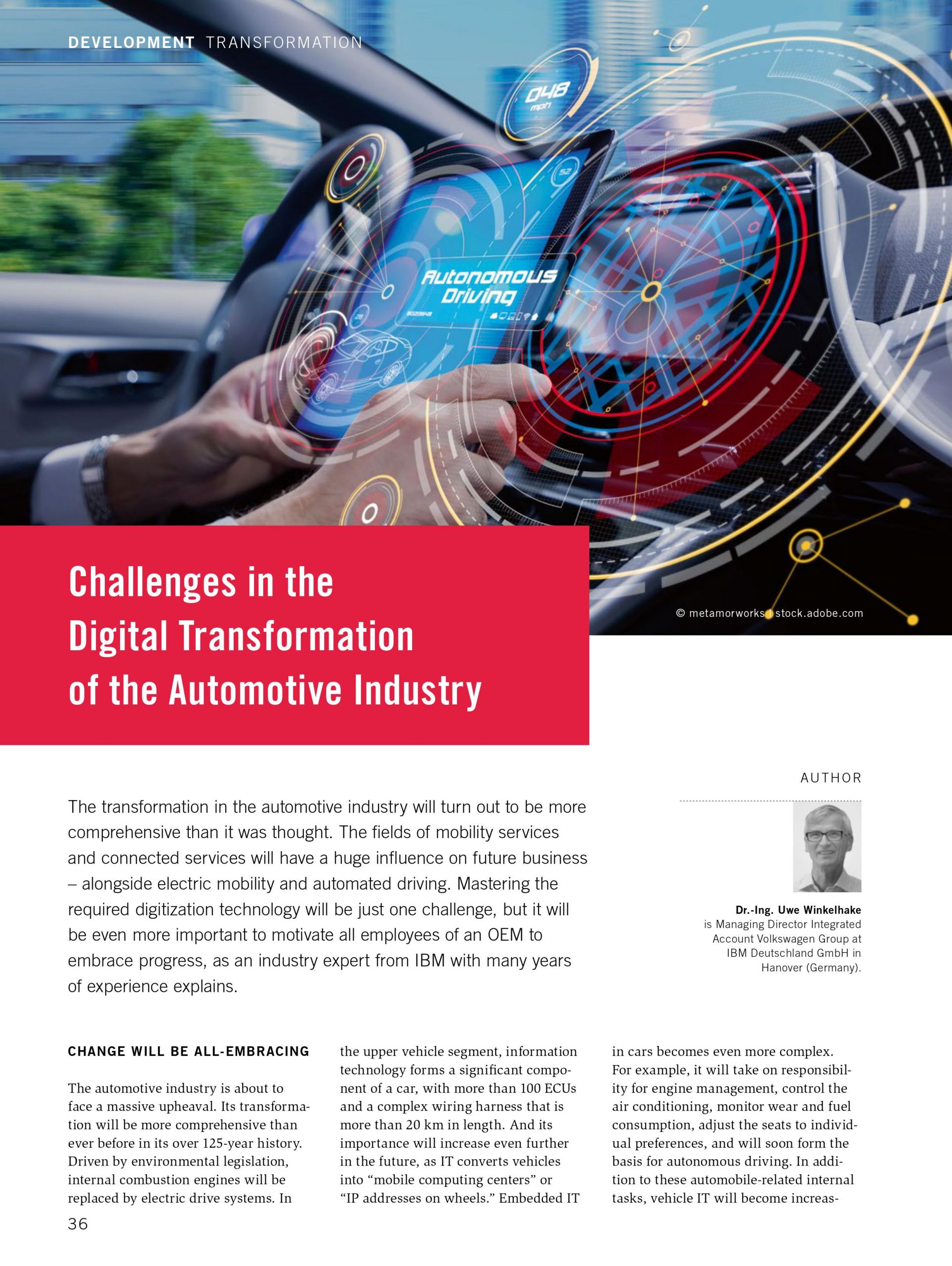 Challenges in the Digital Transformation of the Automotive Industry