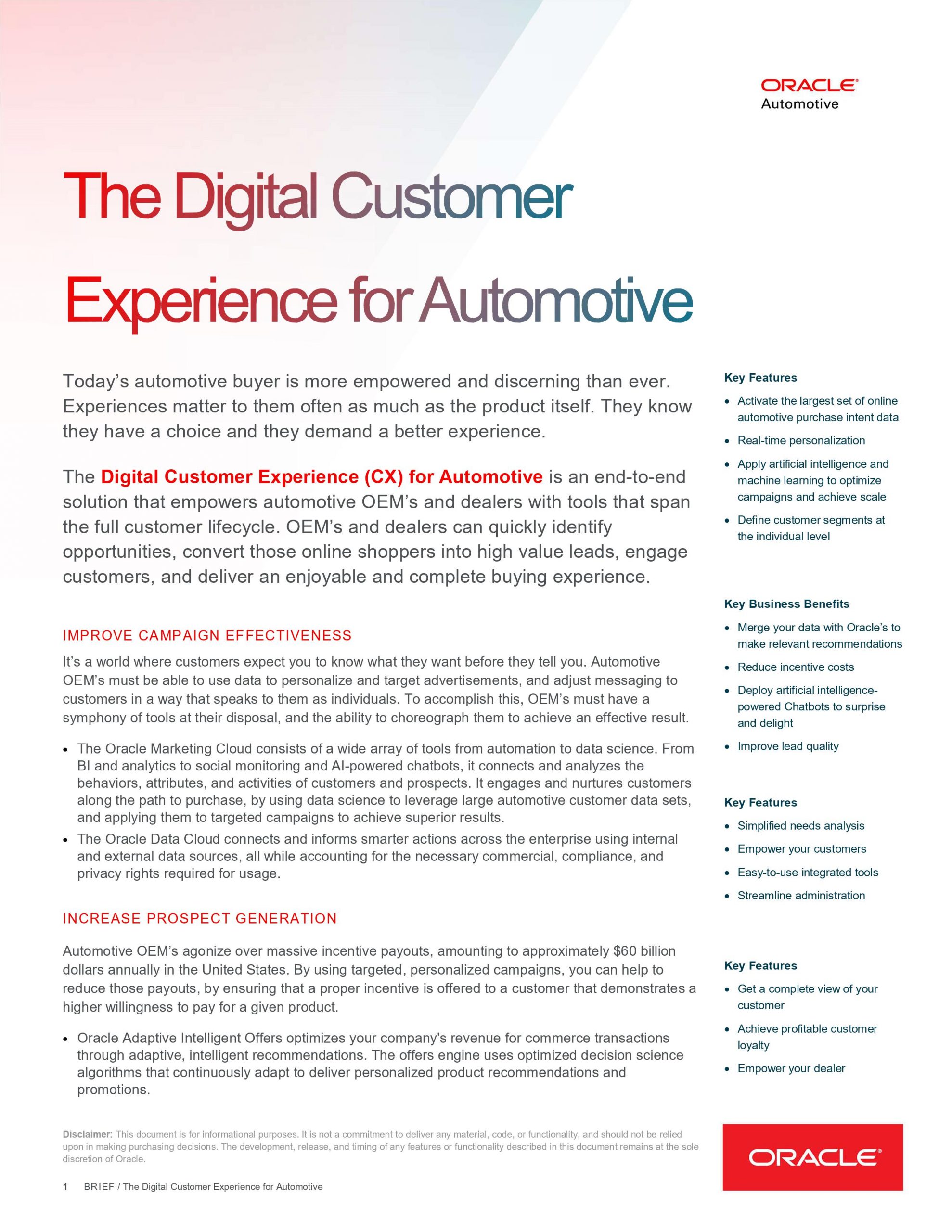 The Digital Customer Experience for Automotive
